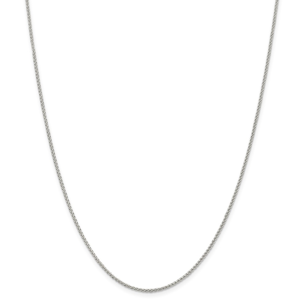 Solid 925 Sterling Silver 1.50mm Round Spiga Chain Necklace with Secure Lobster Lock Clasp Solid 925 Sterling Silver 1.50mm Round Spiga Chain Necklace with Secure Lobster Lock Clasp
